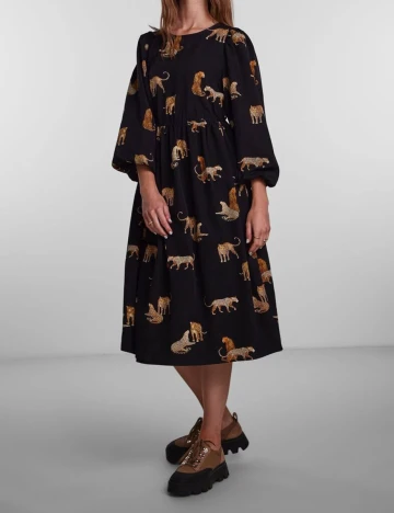 Rochie medie Pieces, negru, S Negru