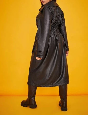 Trench SHEIN CURVE, negru, 1 XL