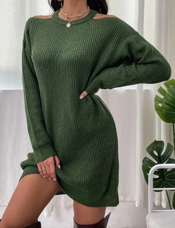 Rochie scurta SHEIN, verde, M