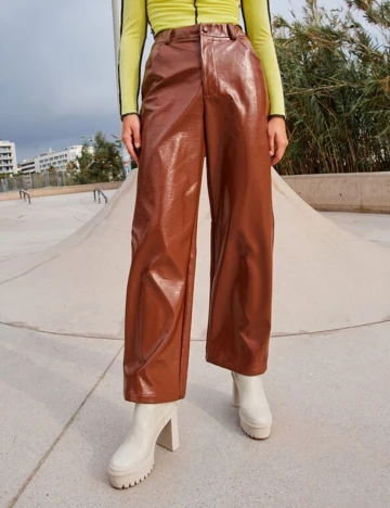 Pantaloni SHEIN, maro, S Maro
