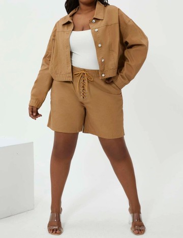 
						Compleu SHEIN CURVE, maro, 3XL