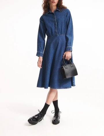 Rochie medie Reserved, albastru, 44