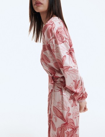 Rochie medie Reserved, roz pudra, L