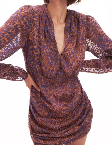 Rochie scurta Reserved, maro