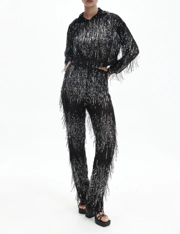 Pantaloni Reserved, negru, L