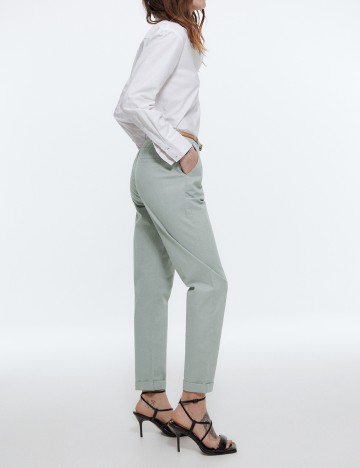 Pantaloni Reserved, verde opalin, 36