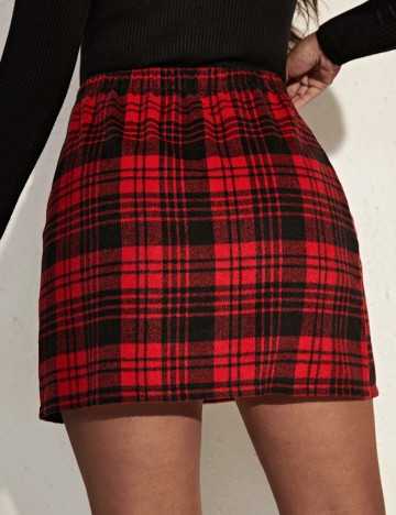 Fusta SHEIN CURVE, rosu, 0 XL