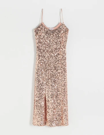 Rochie medie Reserved, auriu, L