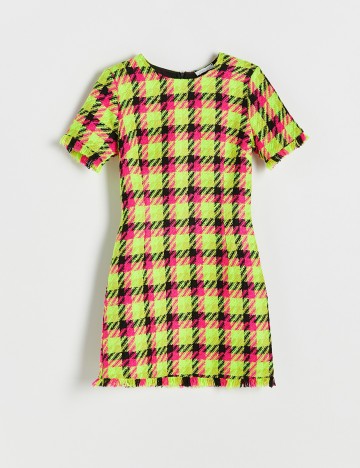 Rochie scurta Reserved, verde neon, XL