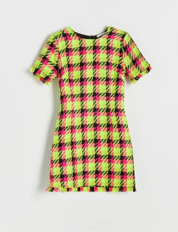 Rochie scurta Reserved, verde neon, XL