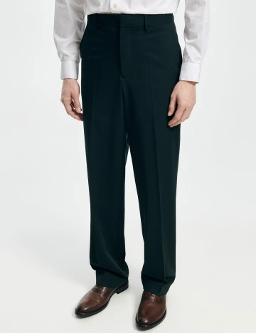 Pantaloni Reserved, verde inchis, 48