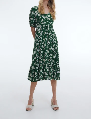 Rochie medie Reserved, verde, 34