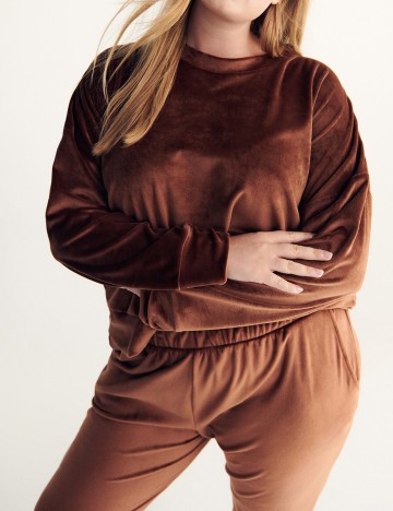 Compleu Reserved Plus Size, maro