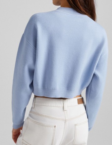 Top Bershka, albastru, XL