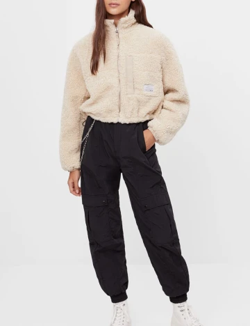 Jacheta Bershka, crem, XS-S