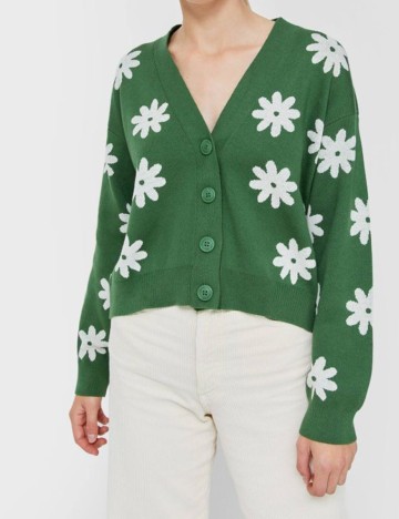 Cardigan Stradivarius, verde, M