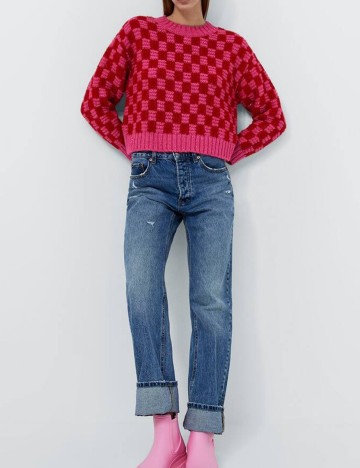 Pulover Stradivarius, rosu, S