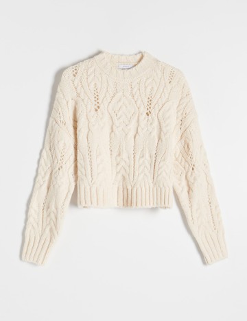 Pulover Reserved, ecru, L