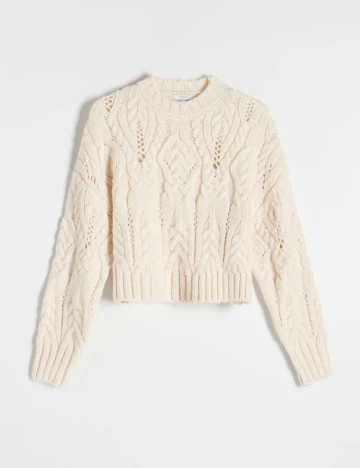 Pulover Reserved, ecru, L