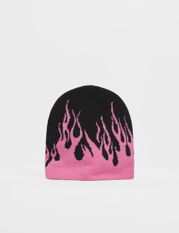 Caciula Bershka, negru/roz, ONE SIZE
