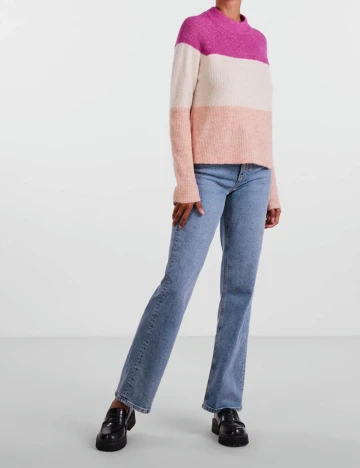 Pulover Pieces, mix culori, XS