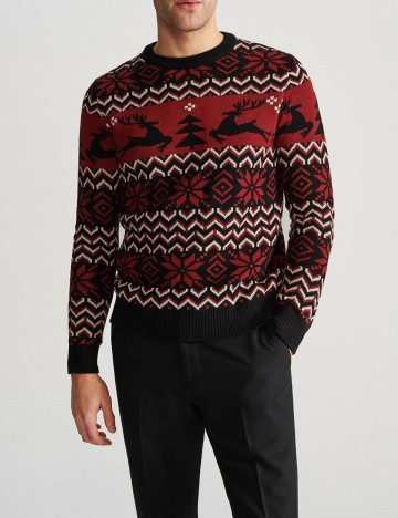 Pulover Reserved, visiniu, L