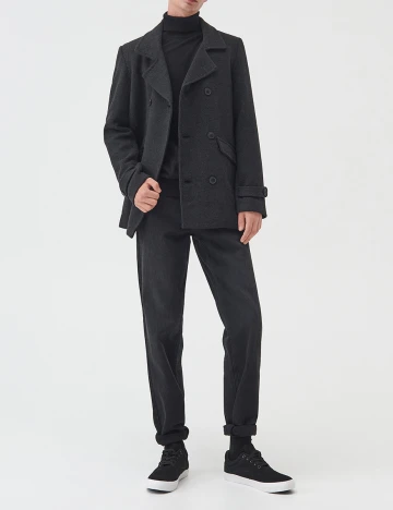 Palton Sinsay, negru, S Negru