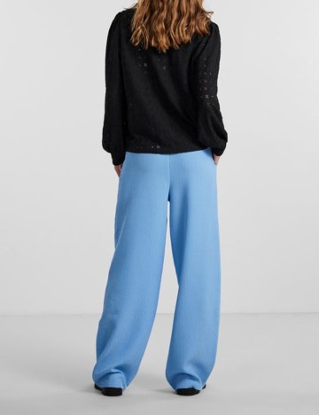 Pantaloni Pieces, albastru, L