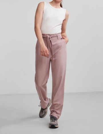 
						Pantaloni Pieces, roz pudra, L