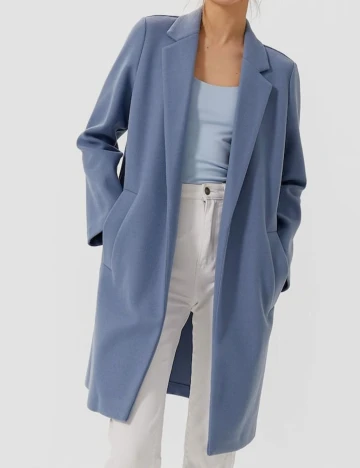 Palton Stradivarius, albastru, L Albastru