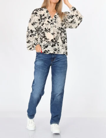 Bluza Pieces, crem Crem