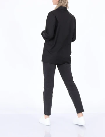 Camasa Pieces, negru, S