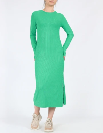 Rochie medie Pieces, verde, XS