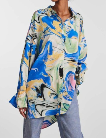 Camasa oversized Pieces, mix culori, XS