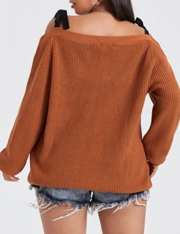 Cardigan SHEIN CURVE, caramiziu, 2XL Portocaliu
