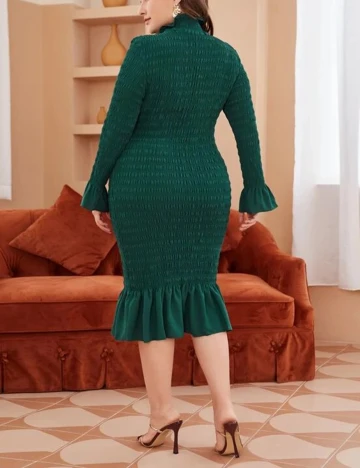 Rochie Medie SHEIN CURVE, verde, 0 XL