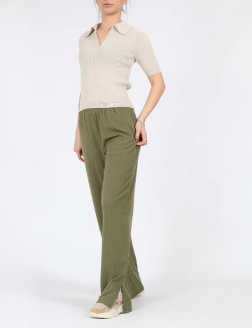 Pantaloni Pieces, verde, L
