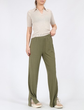 Pantaloni Pieces, verde, L