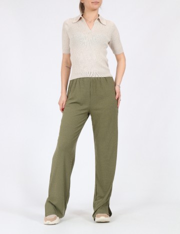 Pantaloni Pieces, verde, L