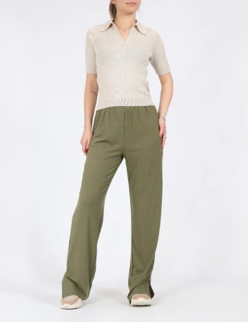Pantaloni Pieces, verde, L