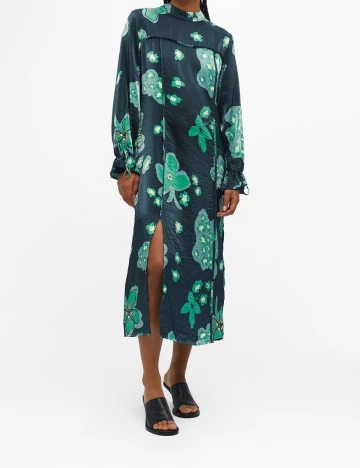 Rochie medie Object, verde, 38