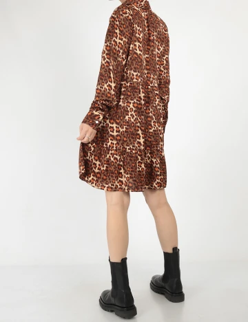 Rochie scurta Pieces, maro, XS