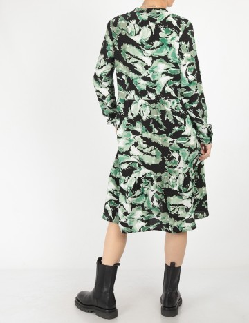 Rochie scurta Pieces, negru/verde, XS