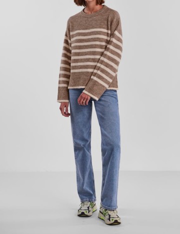 Pulover Pieces, maro, XL