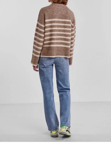 Pulover Pieces, maro, XL Maro