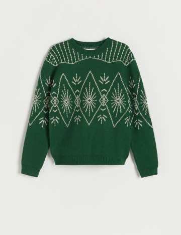 Pulover Reserved, verde, 11 ANI