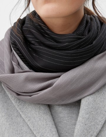 Esarfa circulara s.Oliver, negru/gri, ONE SIZE