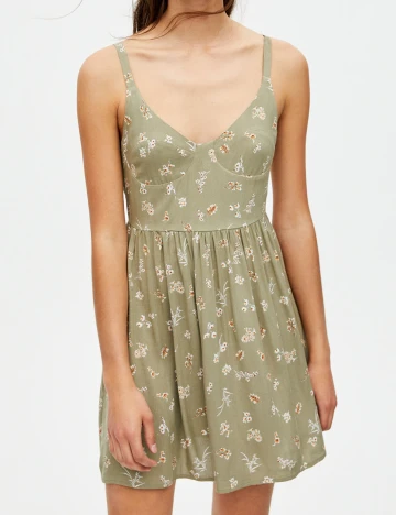 Rochie Pull&Bear, verde/kaki, M