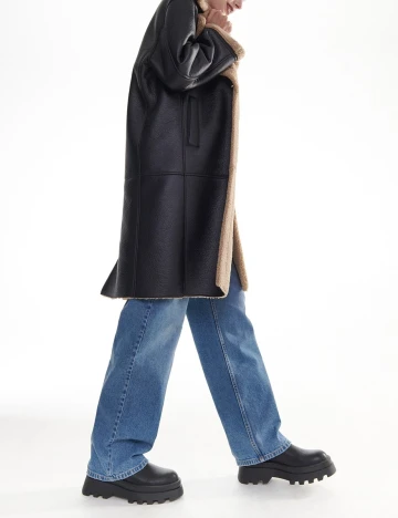 Palton Reserved, negru, L Negru