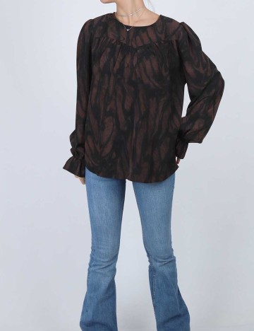 
						Camasa b.young, negru/maro, 38